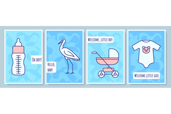 Creative Baby Shower Greeting Card Set