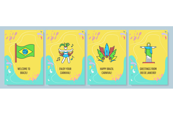 Discover the Perfect Brazil Greeting Card with Color Icons