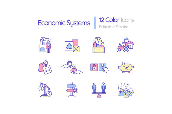 Economic System RGB Color Icons Set: A Comprehensive Guide