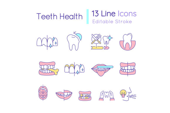 Enhance Your Dental Marketing with Teeth Health RGB Color Icons Set