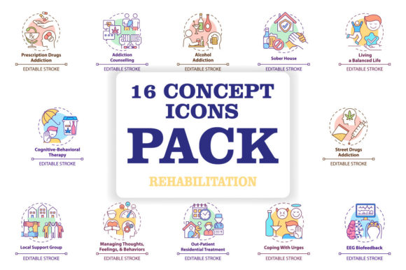 Explore the Rehabilitation Concept Icons Bundle
