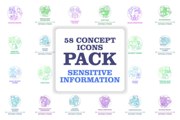 Understanding Sensitive Information Concept Icons for Data Safety